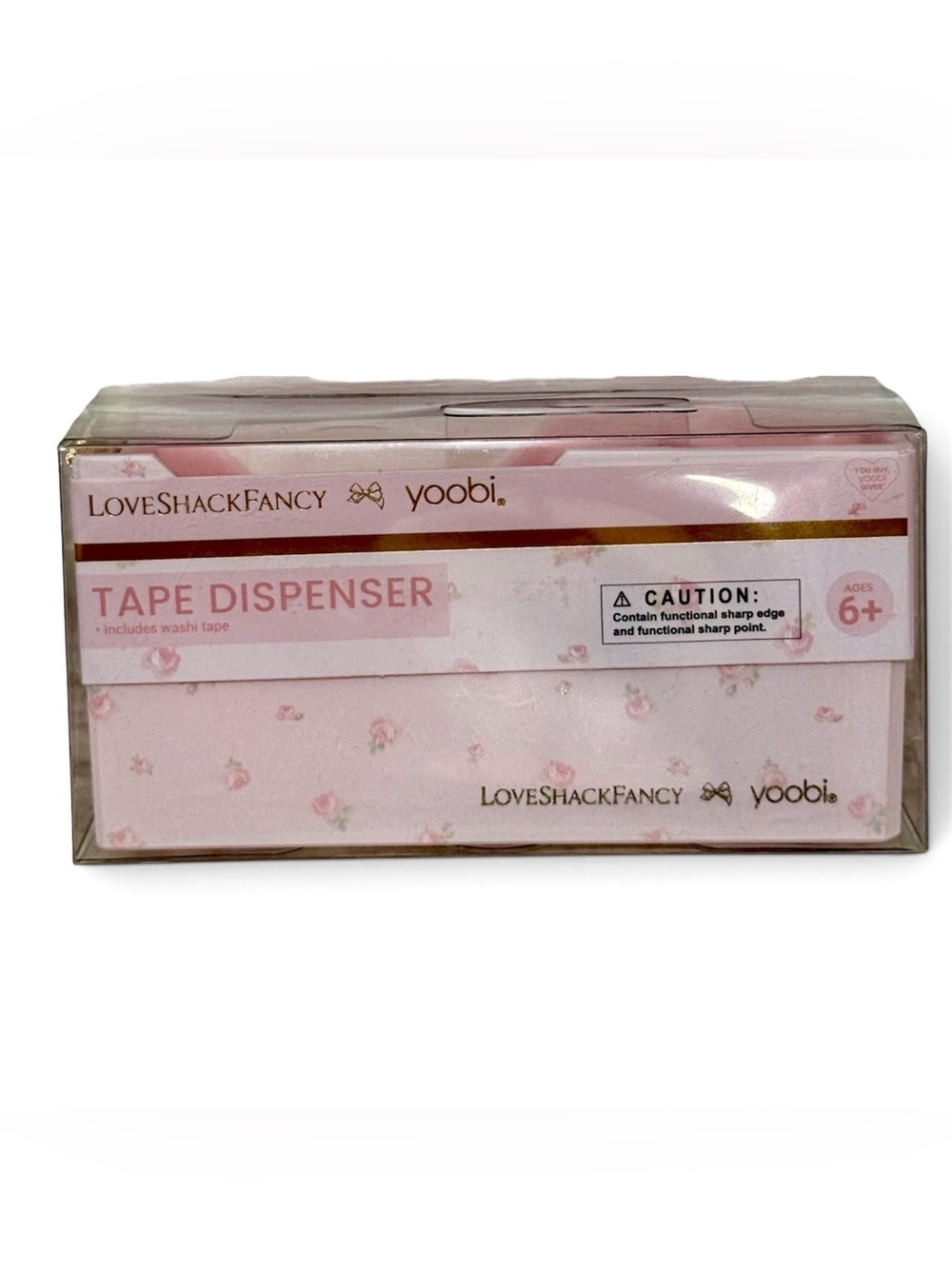 LoveShackFancy x Yoobi Pink Floral Tape Dispenser Washi Tape New